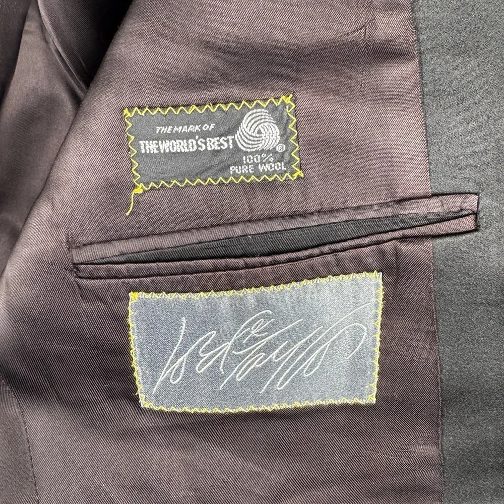 Polo University Club Tuxedo Jacket 42 S Black Wool Luxury Designer Ralph Lauren
